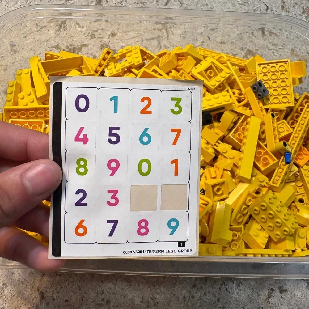LEGO Bulk Lot Yellow Bricks Plates Pieces 2.14lb Assortment